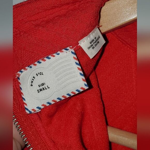 Anthropologie Postmark 9-h15 Stcl Coral Geometric Mock Neck Small - Picture 5 of 5